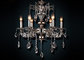 Black European Retro Crystal Chandelier 6 Light , Antique Traditional Glass Chandeliers supplier