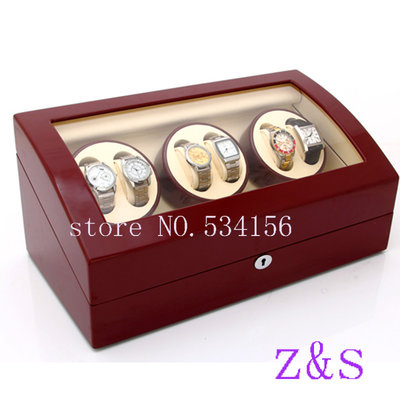 6+7 automatic wooden watch winder  r box watch case storage display watch box red color