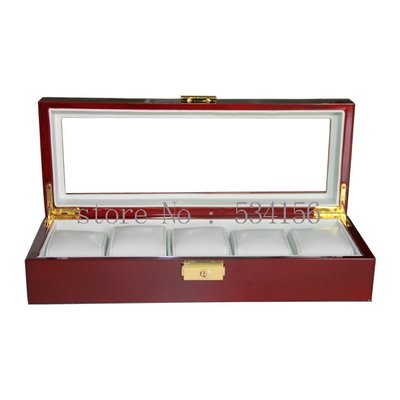 Proffesional Packaging Box for Watches Display and Show PU Leather Red Color