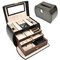 Jewelry Boxes Storage Box For Wedding Gift Box  PU Leather Black Color With Two Watches Storage