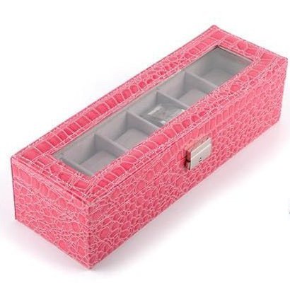 High Quality Watch Box Storage Box For Watches Display PU Leather Rose Red Color