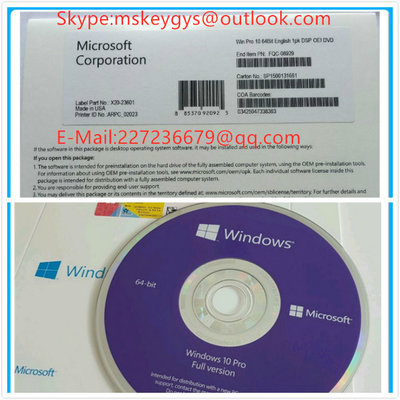 China Windows 10 Software 64 bit Win10 COA Genuine OEM Key 100% Activation supplier