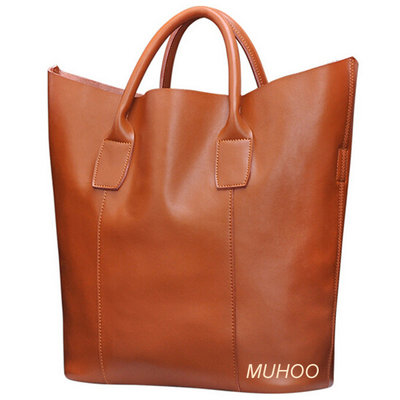 fashion brown leather shoulder woman bag tote purses (MH-6064)