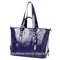 Fashion blue PU women shoulder messenger handbag for shopping