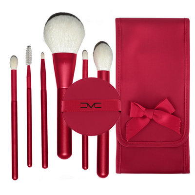 China OEM high quality 6pcs JF goat natural hair makeup brushes set factory supplier