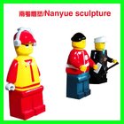 cartoon statue lego character statue   life size colorful  as decoration model in children amusement garden