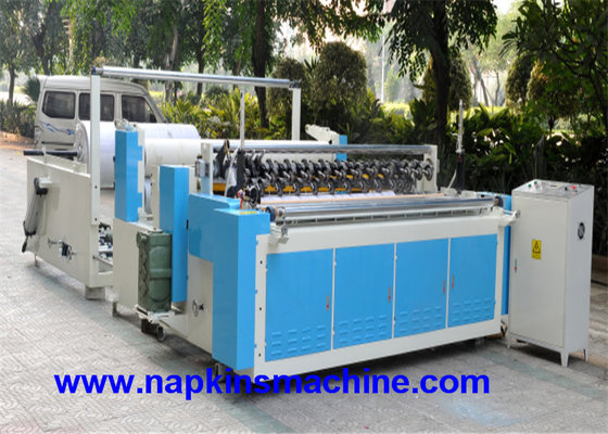China Perforated Paper Cutting Jumbo Roll Slitting Machine , Toilet Paper Rewinding Machine supplier