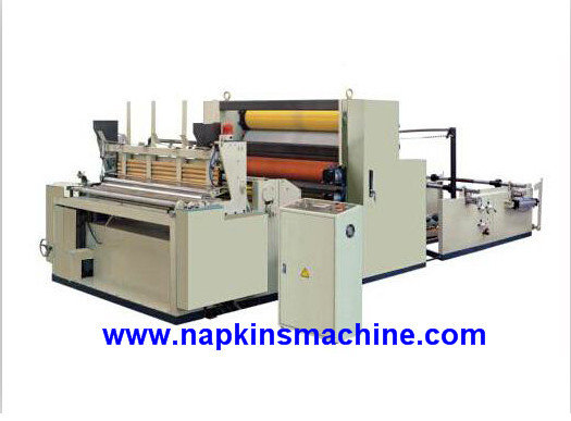 China Full Automatic Paper Roll Rewinding Machine For Sanitary Napkin / Hankie supplier
