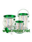 Custom printing Cylindrical PVC PET bucket plastic pail with tin lid and bottom paint can
