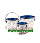 custom Logo printing cone shape clear PVC bucket PVC pail with opener,tapered plastic pail
