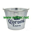 Galvanized steel 5QT ice bucket with handle for Corona beer