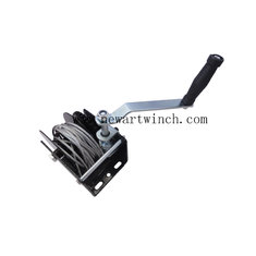 China 31:1 Quality Black Spraying Worm Gear Winch With Cable, Mini Hand Winch Worm Gear For Greenhouse supplier