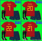 Thailand KIDS Spain soccer jerseys 2018 world cup football Kits kids uniform with socks camisetas de futbol MORATA ASENS