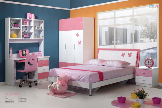 China modern children painted MDF pink bedroom furniture Foshan factory,#813 supplier
