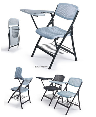 China foldable training chair with wrting board and basket supplier