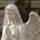 Church Sculpture Life Size Natural Marble Stone Praying Lady Angel Garden Statue