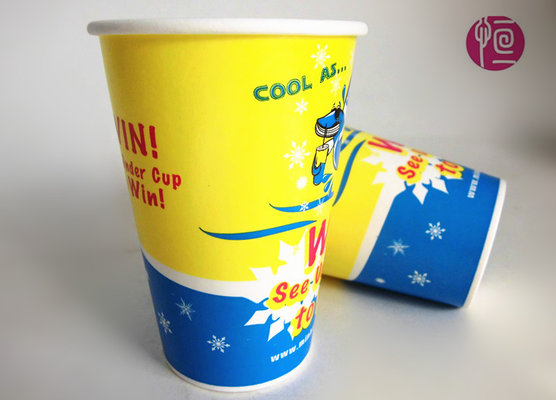 China Cold Beverage Cups 9oz Top 73mm Soft Drink Paper Cold Soda Cup supplier