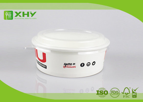 China 20oz Taking Away Disposable FDA Certificated Salad Paper Containers with Clear Lids supplier