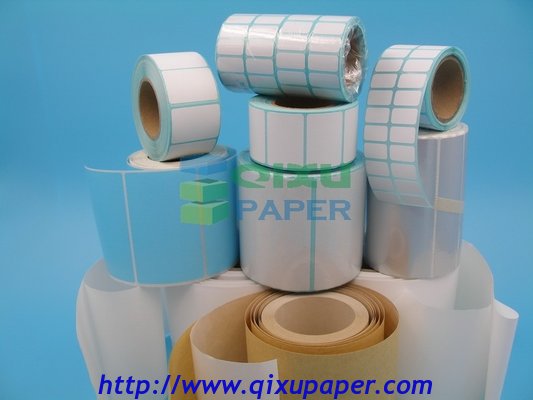 supply adhesive barcode sticker label paper material jumbo rolls