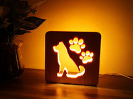 Blank Wooden Laser Engrave Pet Aftercare Tribute Memorial LED Light Candle Dog and Paws, MOQ 1 PC