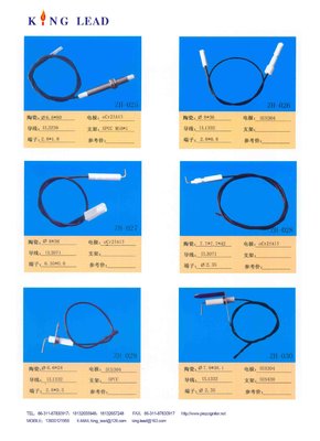 elecrtrode with lead wires;gas oven ignitors;ceramic ignition electrode;ceramic probe;gas heaters