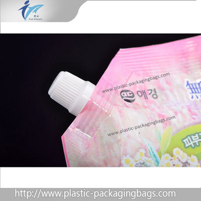 China Washing Liquid Plastic Stand Up Packaging Bags PET / NY / PE Spout Pouches supplier