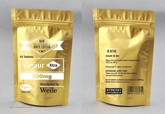 China Gravure Printing Stand up Pouch with Zipper for Coffee Gold Colour supplier