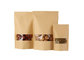 Zipper Heat Sealed Brown Kraft Paper Coffee Food Packaging Bags supplier