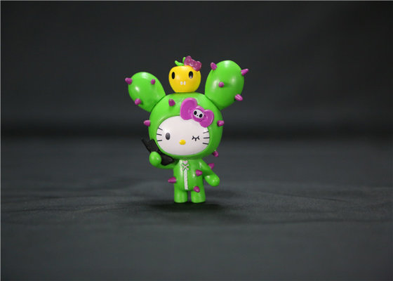 China Cute Custom Plastic Toys , Hello Kitty Cake Topper Figurine White / Green / Red Color supplier