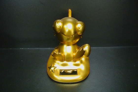 China Gold Small Electronic Toys / Solar Energy Toys With Happy Worker Logo 10CM supplier