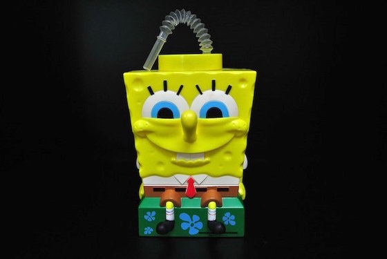 China 22CM Height Customized Spongebob Water Bottle For Children AS Material supplier