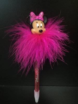 China Pink Vinyl Disenyland Ballpen Plastic Daily Product with figure Minnie head for student made of PVC and ABS supplier