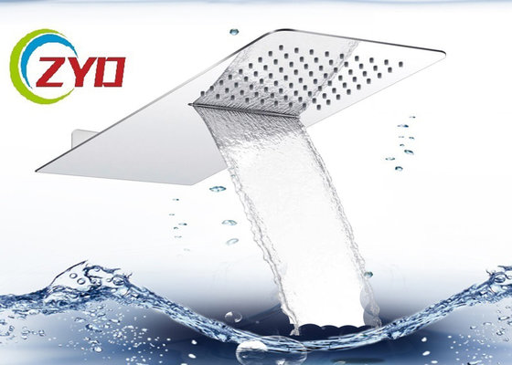 China 230x530mm Solid Square Ultra Thin Brushed 304 Stainless Steel Waterfall Shower Sprinkler  Head supplier