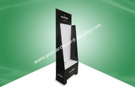 Black POP Cardboard Display Stands With Metal Hooks For Pomoting Electronic Products