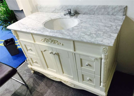 China Angel White 40 Inch Bathroom Vanity With Top , Bathroom Sink And Cabinet supplier