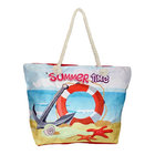 Tropical Print Beach Bag Tote with Pouch