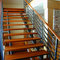 Interior Residential Straight Steel Stair, High Quality Residential Steel Stair