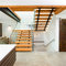 Simple L Shape Timber Treads Mono Stringer Straight Stairs customized according to your drawing free design