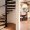 Indoor spiral stairs Used indoor steel railing and solid wood treads spiral stairs