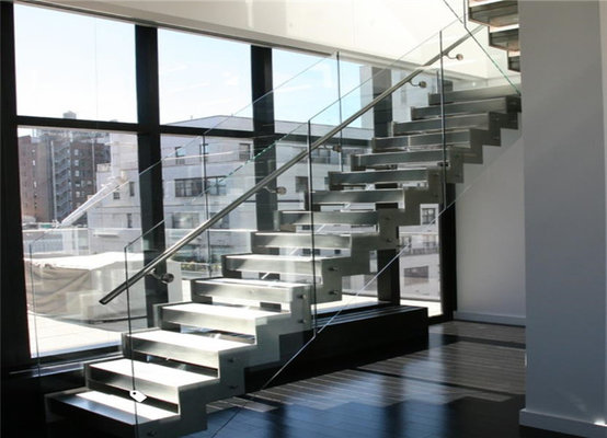 Prefabricated stairs commercial steel stairs wood stair double side plate stairs