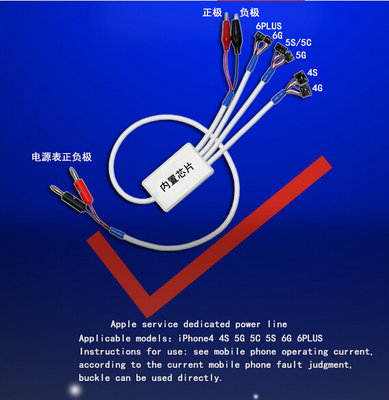China iPhone 4 4S 5 5S 6 6 Plus power repair cable power line apple dedicated power cable supplier