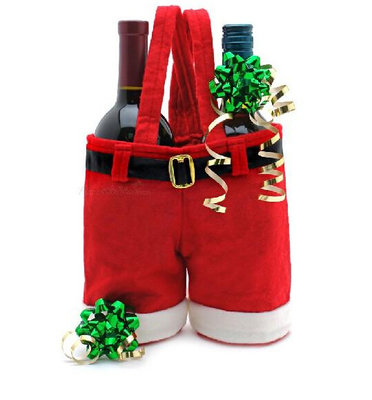 Christmas Wine Bottle Tote Bag