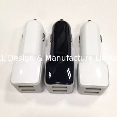 China white black USB car charger with 2 usb ports supplier