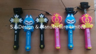 China Custom design logo pvc/rubber/silicon Cable Wired Selfie Handheld Stick Monopod ,cartoon wired Selfie Stick supplier