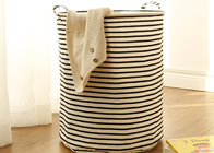 Laundry basket storage bag large box customizable colors stripe Green blue Cotton Linen