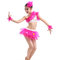 Children inclined shoulder dance costumes girls fassion sequins Latin show dance suit supplier