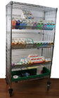 NSF Metal Slanted Display Shelving Rack for Hospital/Drugstore