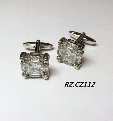High quality men cubic zircon cufflinks men cufflink with different color  stone  copper material