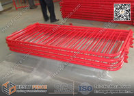 Red Color Steel Crowd Control Barrier with Claw Feet | 1.1m X 2.3m | China Factory
