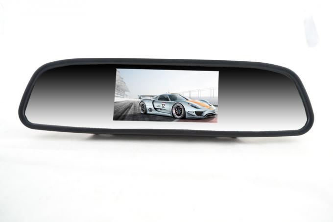 Black High Resolution Rear View Camera Mirror With 4 Led Lights